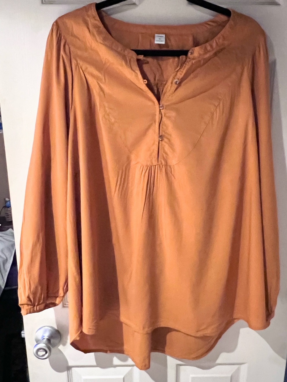Old Navy Rust Orange Long-Sleeve Peasant Tunic